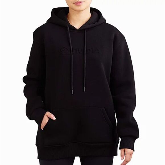 Nvidia Gear Store Embossed Oversized Pullover Hoodie in Black NWOT - Picture 3 of 7